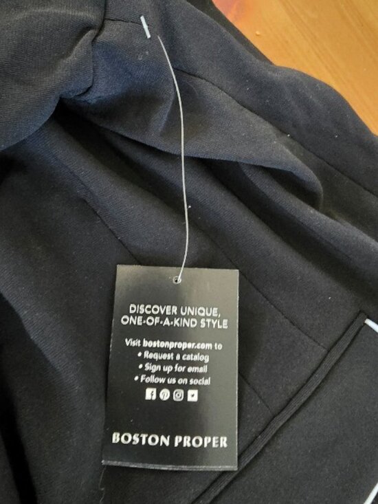 Boston Proper Size 20W Blazer Jacket Beyond Travel Piped Boyfriend Black NWT - Picture 5 of 8